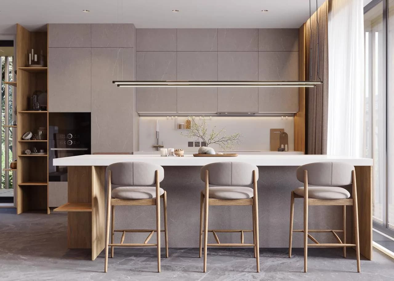 AK Cabinet custom furniture production workspace with craftsmen creating high-quality wooden furniture pieces